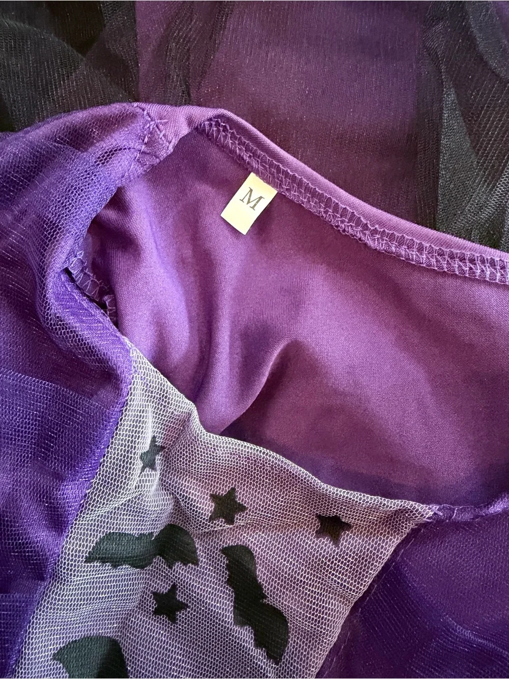 NWT Kids Medium (5/6) Purple Witch Costume Dress with Hat and Broom